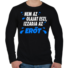 PRINTFASHION Izzadja az erőt - Férfi hosszú ujjú póló - Fekete
