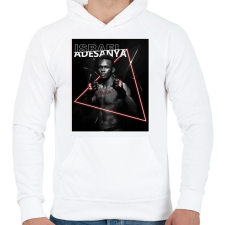 PRINTFASHION Izzy - Férfi kapucnis pulóver - Fehér férfi pulóver, kardigán