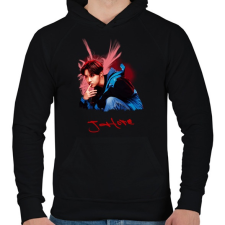PRINTFASHION j-hope - Férfi kapucnis pulóver - Fekete férfi pulóver, kardigán