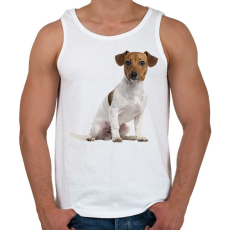 PRINTFASHION Jack Russel kutyás póló - Férfi atléta - Fehér