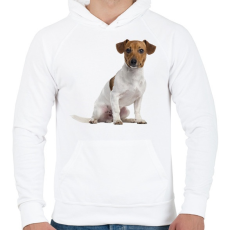PRINTFASHION Jack Russel kutyás póló - Férfi kapucnis pulóver - Fehér