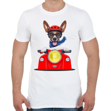 PRINTFASHION Jack Russel motorozik - Férfi póló - Fehér