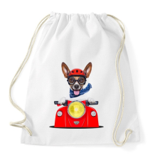 PRINTFASHION Jack Russel motorozik - Sportzsák, Tornazsák - Fehér tornazsák