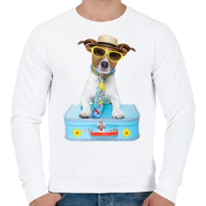 PRINTFASHION Jack Russel póló - Férfi pulóver - Fehér