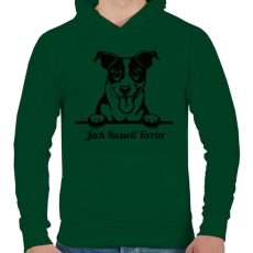 PRINTFASHION Jack Russel Terrier - Férfi kapucnis pulóver - Sötétzöld