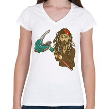 PRINTFASHION Jack S. Fortnite skin - Női V-nyakú póló - Fehér női póló