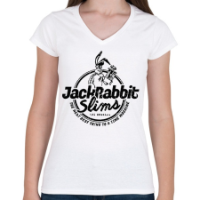 PRINTFASHION Jackrabbit - Női V-nyakú póló - Fehér női póló
