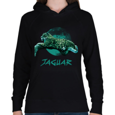 PRINTFASHION JAGUAR BLUE - Női kapucnis pulóver - Fekete