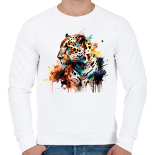 PRINTFASHION Jaguár - Férfi pulóver - Fehér férfi pulóver, kardigán