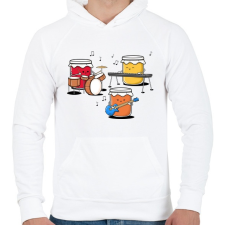 PRINTFASHION Jam session - Férfi kapucnis pulóver - Fehér férfi pulóver, kardigán