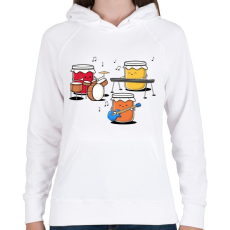 PRINTFASHION Jam session - Női kapucnis pulóver - Fehér