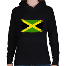 PRINTFASHION Jamaica flag - Női kapucnis pulóver - Fekete női pulóver, kardigán