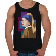 PRINTFASHION Jan Vermeer - Leány gyöngy fülbevalóval - Férfi atléta - Fekete atléta, trikó