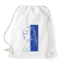PRINTFASHION Jan Vermeer - Leány gyöngy fülbevalóval - Vonalas - Sportzsák, Tornazsák - Fehér tornazsák