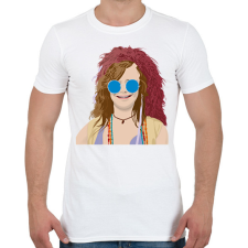 PRINTFASHION Janis Joplin - Férfi póló - Fehér férfi póló