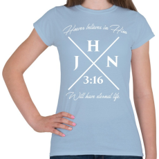 PRINTFASHION János 3:16 - Női póló - Világoskék