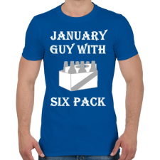 PRINTFASHION Januárban született kockahasú férfi - Férfi póló - Királykék férfi póló