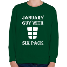 PRINTFASHION Januárban született kockás hasú - Gyerek pulóver - Sötétzöld gyerek pulóver, kardigán