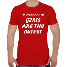 PRINTFASHION Januári csajok a legcukibbak - Férfi póló - Piros