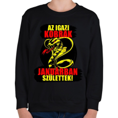 PRINTFASHION Januári Kobra - Gyerek pulóver - Fekete