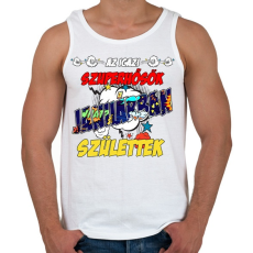 PRINTFASHION Januári szuperhős - Férfi atléta - Fehér