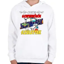 PRINTFASHION Januári szuperhős - Gyerek kapucnis pulóver - Fehér gyerek pulóver, kardigán