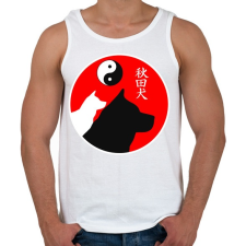 PRINTFASHION Japán Akita - Férfi atléta - Fehér atléta, trikó