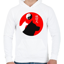 PRINTFASHION Japán Akita - Férfi kapucnis pulóver - Fehér férfi pulóver, kardigán