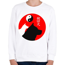 PRINTFASHION Japán Akita - Gyerek pulóver - Fehér gyerek pulóver, kardigán