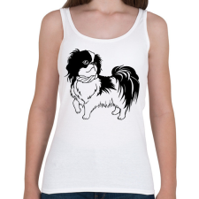 PRINTFASHION Japán Csin - Japanese Chin - Női atléta - Fehér női trikó