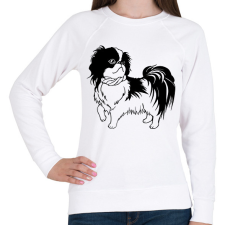 PRINTFASHION Japán Csin - Japanese Chin - Női pulóver - Fehér női pulóver, kardigán