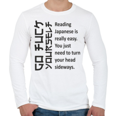 PRINTFASHION Japán - Férfi hosszú ujjú póló - Fehér