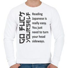 PRINTFASHION Japán - Férfi pulóver - Fehér