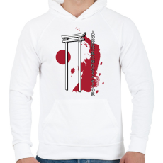 PRINTFASHION Japán közmondás - Férfi kapucnis pulóver - Fehér