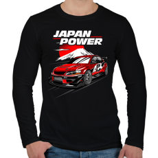 PRINTFASHION Japan Power Racing - Férfi hosszú ujjú póló - Fekete