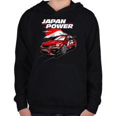 PRINTFASHION Japan Power Racing - Gyerek kapucnis pulóver - Fekete