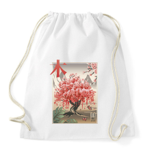PRINTFASHION Japán sakura fa - Sportzsák, Tornazsák - Fehér tornazsák