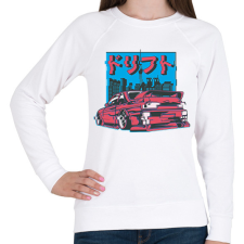 PRINTFASHION Japán sportkocsi - Női pulóver - Fehér női pulóver, kardigán