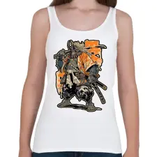 PRINTFASHION Japán Szamuráj - Női atléta - Fehér női trikó