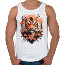 PRINTFASHION Japán tigris - Férfi atléta - Fehér atléta, trikó