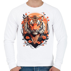 PRINTFASHION Japán tigris - Férfi pulóver - Fehér