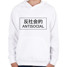PRINTFASHION Japanese antisocial - black - Gyerek kapucnis pulóver - Fehér