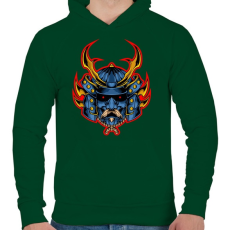 PRINTFASHION Japanese Mask - Férfi kapucnis pulóver - Sötétzöld