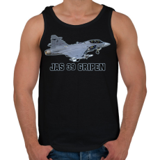 PRINTFASHION Jas-39 gripen - Férfi atléta - Fekete