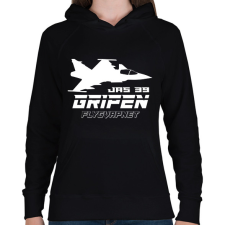 PRINTFASHION JAS 39 gripen repülő - Női kapucnis pulóver - Fekete női pulóver, kardigán