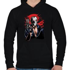 PRINTFASHION Jason visszatér - Férfi kapucnis pulóver - Fekete