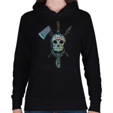 PRINTFASHION Jason Voorhees 5 - Női kapucnis pulóver - Fekete női pulóver, kardigán