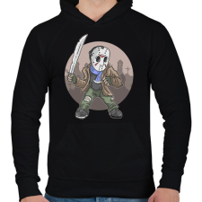 PRINTFASHION Jason Voorhees - Férfi kapucnis pulóver - Fekete férfi pulóver, kardigán