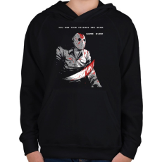 PRINTFASHION Jason Voorhees - Gyerek kapucnis pulóver - Fekete