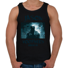 PRINTFASHION Jason Voorhees kék - Férfi atléta - Fekete atléta, trikó